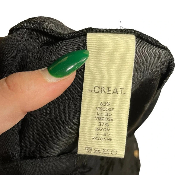 THE GREAT. The Convertible Floral Jacquard Crop Trousers Black Size 2 / US M - Picture 12 of 12